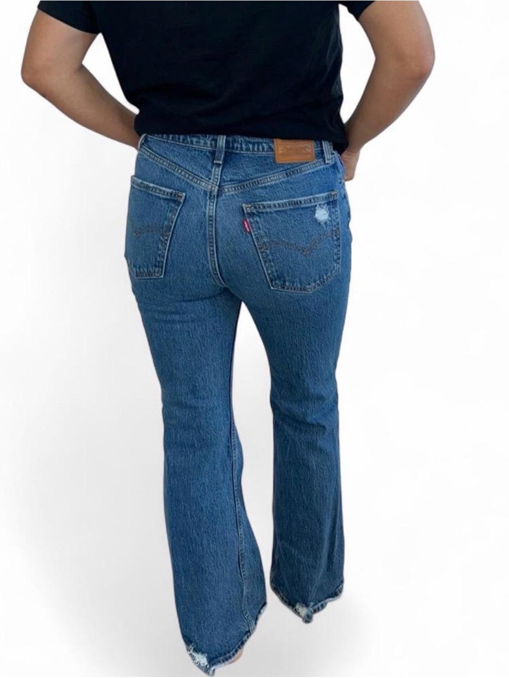 Levi's 70s High Rise Flare Denim Jeans Y2K sz 26 Country Festival Blue